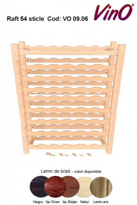 Raft crama 54 sticle de vin din lemn 9x6 marca VinO [2]