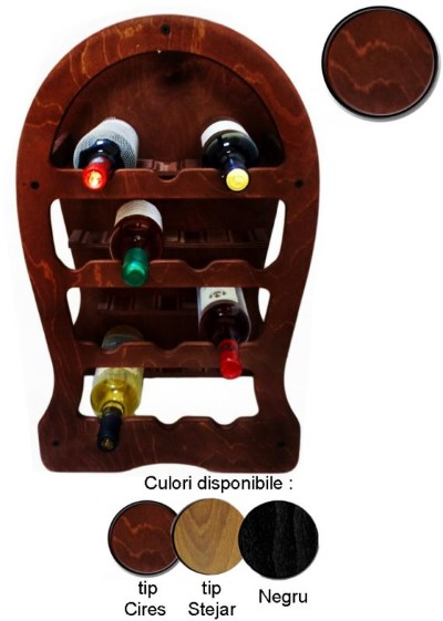 Raft decorativ 13 sticle vin, lemn marca Atelier [2]