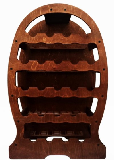 Raft decorativ 23 de sticle de vin, din lemn, marca Atelier [1]