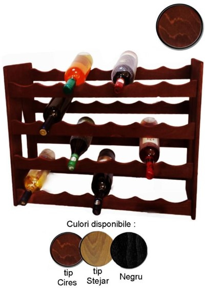 Raft decorativ 28 sticle vin, lemn marca Atelier [2]