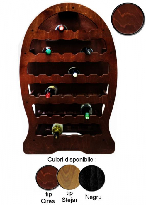 Raft decorativ 33 sticle de vin, lemn, marca Atelier [1]
