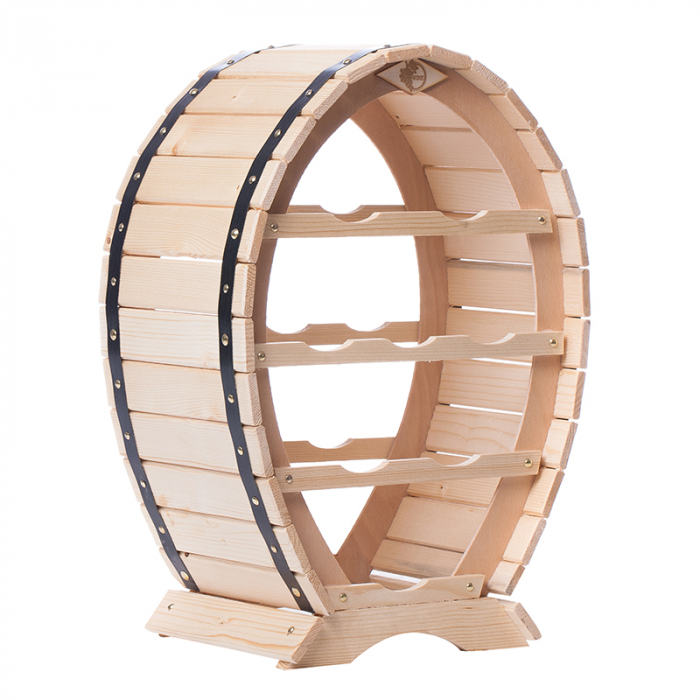 Raft decorativ 8 sticle vin lemn natur marca Rustic [2]