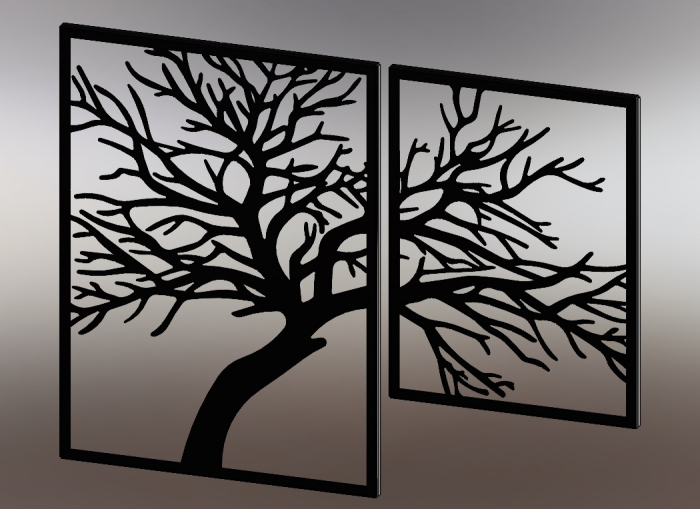 Set decor perete Arbres II 106 x 80 cm. negru [3]