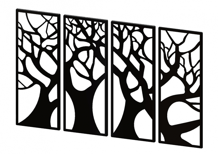 Set decor perete Arbres III 123 x 76 cm. negru [2]