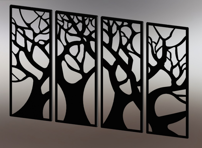 Set decor perete Arbres III 123 x 76 cm. negru [3]