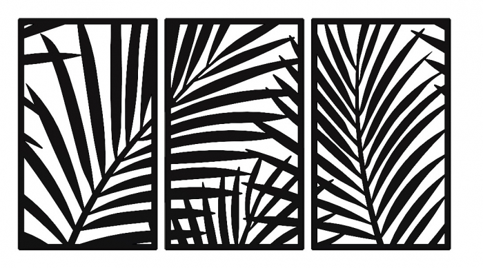 Set decor perete Feuilles 150 x 80 cm. negru [2]