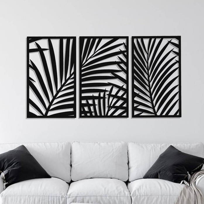 Set decor perete Feuilles 150 x 80 cm. negru [4]