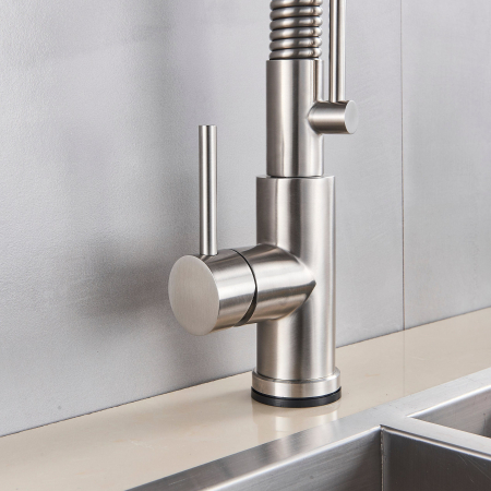 Bateria profesionala pentru bucatarie Heim Chrome, cu 2 functii de curgere, dus extractibil, senzor tactil de pornire/oprire, argintiu nichelat [2]