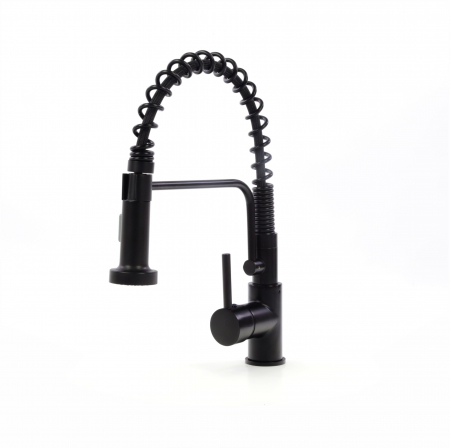 Bateria profesionala pentru bucatarie Heim Matte, cu 2 functii de curgere, dus extractibil, senzor tactil de pornire/oprire, negru mat [10]