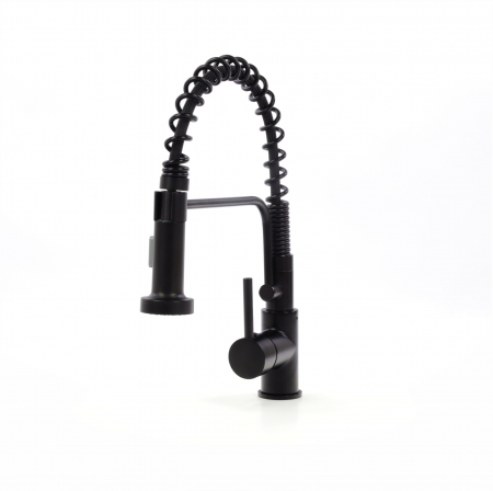 Bateria profesionala pentru bucatarie Heim Matte, cu 2 functii de curgere, dus extractibil, senzor tactil de pornire/oprire, negru mat [9]