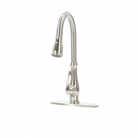 Bateria profesionala pentru bucatarie Shein, cu 2 functii de curgere, dus extractibil, argintiu nichelat [10]