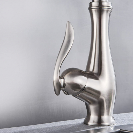 Bateria profesionala pentru bucatarie Shein, cu 2 functii de curgere, dus extractibil, argintiu nichelat [5]