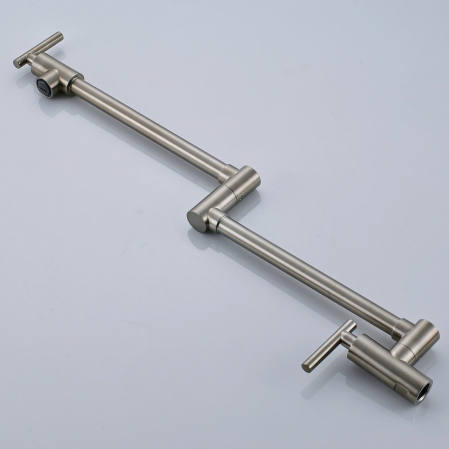 Baterie bucatarie cu brat pliabil pentru aragaz din otel masiv, montare in perete, culoare arginitiu nichelat semilucios [4]