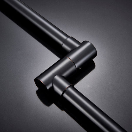 Baterie bucatarie cu brat pliabil pentru aragaz din otel masiv montare pe perete culoare neagra [8]