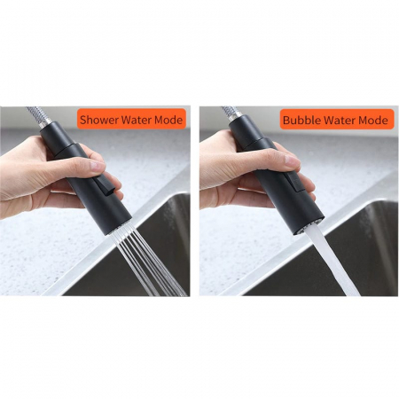 Baterie bucatarie de lux, cu dus extractibil si 2 functii de curgere [11]