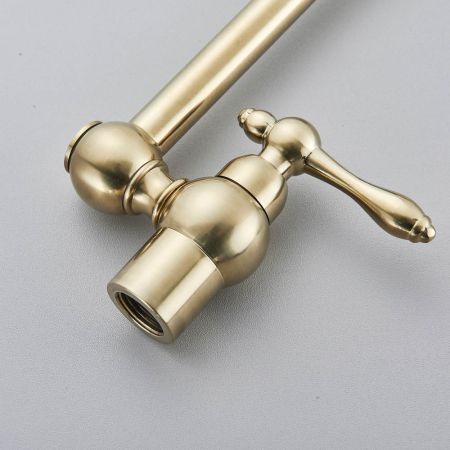 Baterie bucatarie cu prat pliabil si montare in perete deasupra chiuvetei, auriu [7]