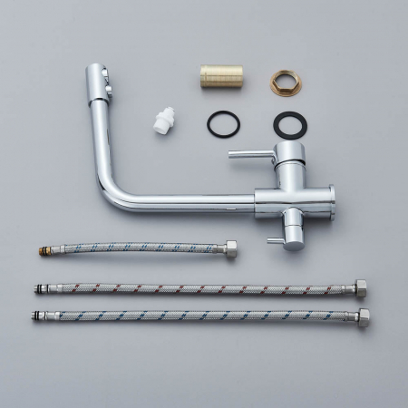 Baterie bucatarie pt. apa filtrata cu 2 cai argintiu cromat [4]