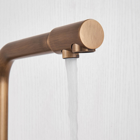 Baterie bucatarie pt. apa filtrata cu 2 cai auriu antichizat [3]