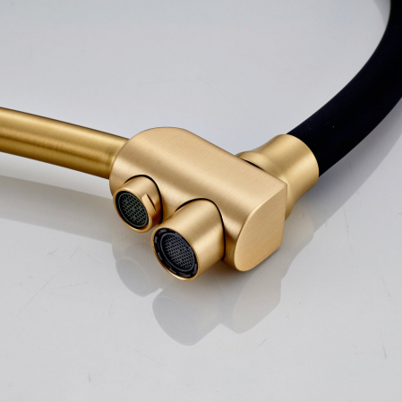 Baterie bucatarie pt. apa filtrata cu 2 cai negru/auriu [6]