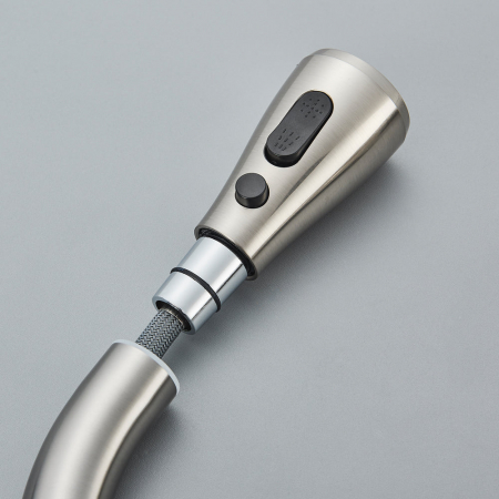 Baterie bucatarie pt. apa filtrata cu 3 cai si dus extractabil argintiu [3]