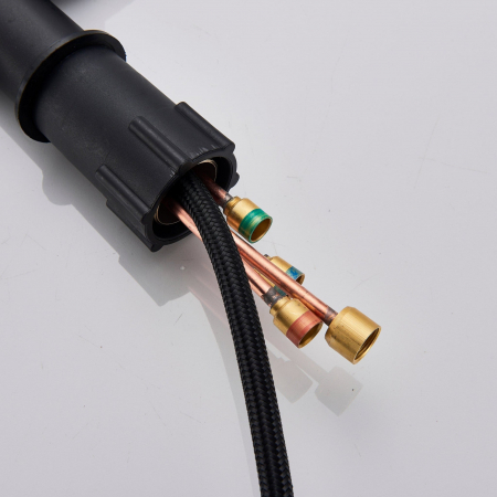 Baterie bucatarie pt. apa filtrata cu 3 cai si dus extractabil negru mat [6]