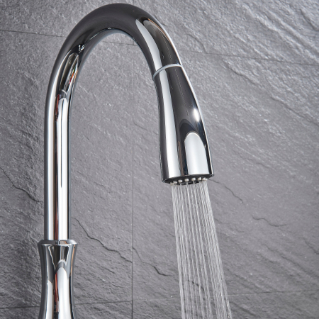 Baterie de bucatarie de lux, cromata, cu furtun extractibil si 2 functii de curgere a apei [2]