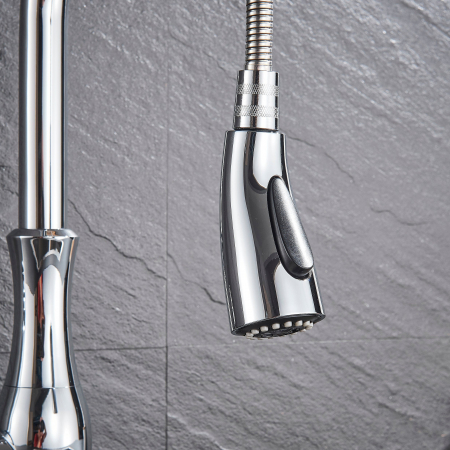 Baterie de bucatarie de lux, cromata, cu furtun extractibil si 2 functii de curgere a apei [4]