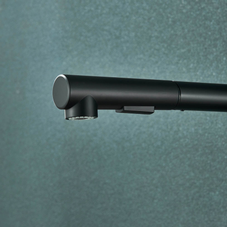 Baterie de bucatarie de lux, cu dus extractibil, negru mat [4]