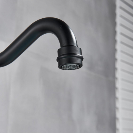 Baterie lux lavoar/bucatarie retro, inalta, cu montare pe chiuveta sau blat, negru mat [4]