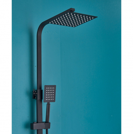 Coloana dus cu 3 functii de curgere para patrata + sifon culoare neagra [5]