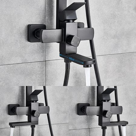 Coloana dus cu 3 functii de curgere para patrata + sifon culoare neagra [3]