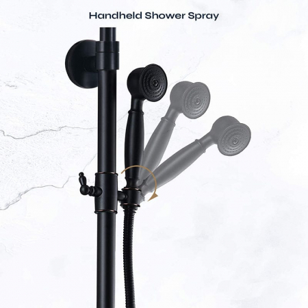 Coloana dus cu 3 functii de curgere para rotunda ajustabila culoare negru mat [6]