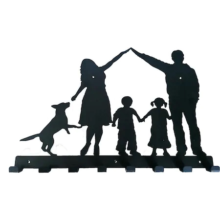 Cuier metalic Familia Ocrotitoare - 8 agatatoare [1]