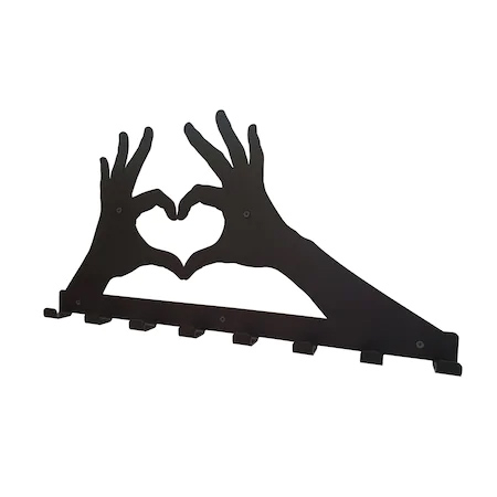 Cuiere decorative - Cuier metalic Love - 8 agatatoare