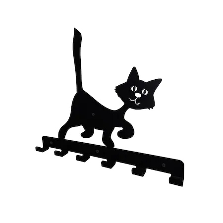 Cuiere decorative - Cuier metalic Pisica II - 6 agatatoare