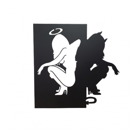 Decoratiuni metalice - Decor perete Ange&Diable 80 x 80 cm. negru