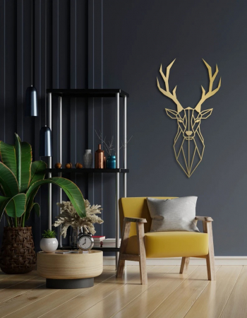 Decor metalic Cerb 55 x 30, auriu [2]