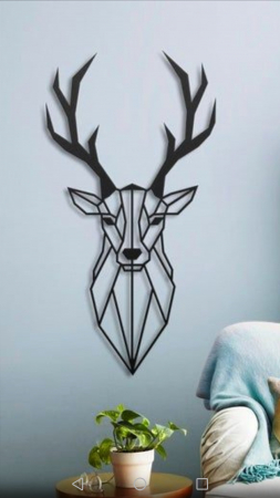 Decor metalic Cerb 55 x 30, negru [2]