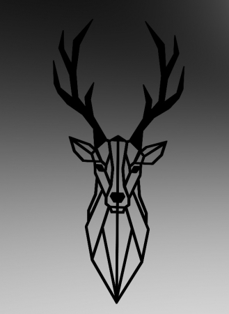 Decor metalic Cerb 55 x 30, negru [1]
