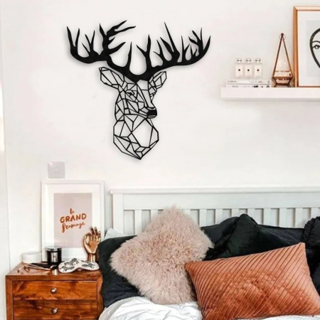 Decor metalic Cerb 60 x 62, negru [1]