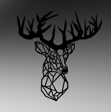 Decor metalic Cerb 60 x 62, negru [4]