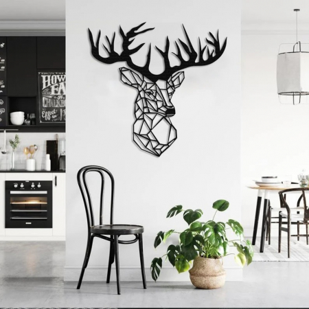 Decor metalic Cerb 60 x 62, negru [2]