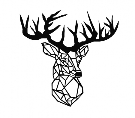 Decoratiuni metalice - Decor metalic Cerb 60 x 62, negru