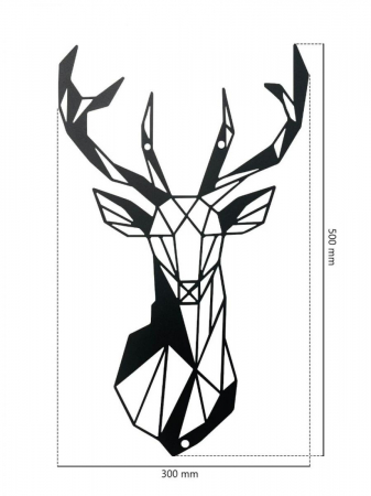 Decor metalic Cerb IV 30 x 50 cm. negru [2]