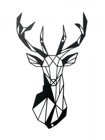 Decoratiuni de perete - Decor metalic Cerb IV 30 x 50 cm. negru