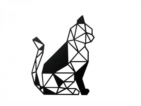 Decoratiuni de perete - Decor metalic Chat 31 x 40 cm. negru
