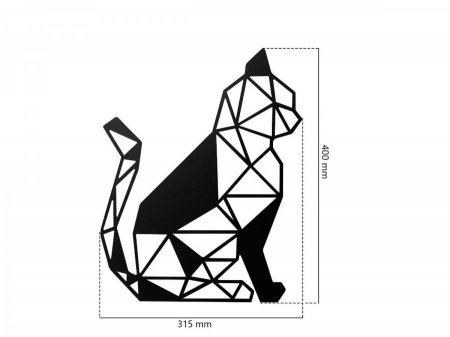 Decor metalic Chat 31 x 40 cm. negru [1]