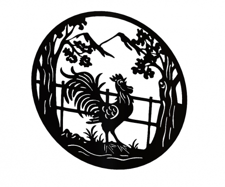 Decor perete Coq I 48 cm. negru [2]