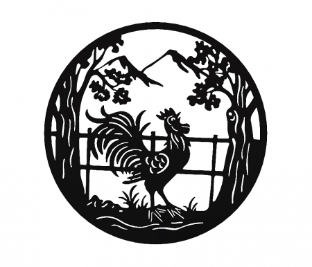 Decoratiuni metalice - Decor perete Coq I 48 cm. negru