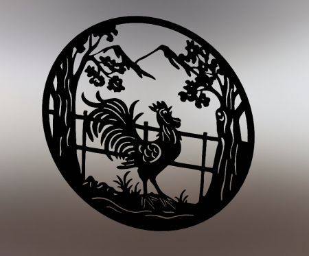 Decor perete Coq I 48 cm. negru [1]